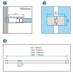 Cabina de dus dreptunghiulara din sticla securizata cu rame cromate si usi batante cu cadita neagras inclusa KZ03A/ST04A 100 x 90 cm - Img 14
