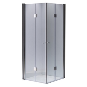 Cabina de dus dreptunghiulara din sticla securizata cu rame cromate si cadita neagra slim KZ1290C-ST06A 100 x 100 cm - Img 3