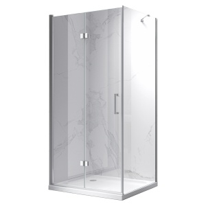 Cabina de dus dreptunghiulara din sticla securizata cu rame cromate KZ20D 100 x 80 cm