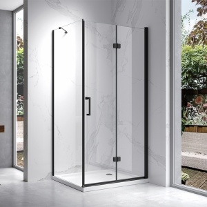 Cabina de dus dreptunghiulara din sticla securizata cu rame negre KZ20D 100 x 90 cm - Img 3