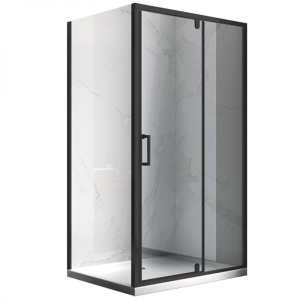 Cabina de dus Dreptunghiulara KZ06B,Dimensiune 100x80cm, Design Modern, Culoare Negru - Img 1