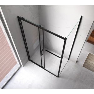 Cabina de dus KZ104C-BL neagra + cadita de dus ST04C-BL neagra dimensiune 120x90cm - Img 9