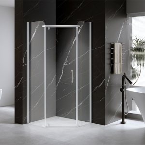 Cabina de dus KZ91B Pentagonala 90x90cm, Design Modern , Culoare Alb - Img 21