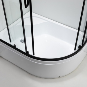 Cabina de dus Maja/De dreapta 115x85cm, Usi Glisante, Design Modern Negru+ Cada de dus inalta - Img 15