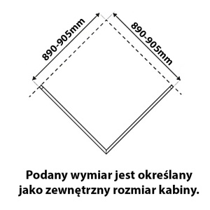 Cabina de dus patrata cu cadita KZ08C ST02B crom 90 x 90 cm sticla 6 mm - Img 19