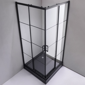 Cabina de dus patrata din sticla securizata cu cadita de dus antialunecare BL32B-SXL02B 90 x 90 cm - Img 4