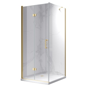 Cabina de dus patrata din sticla securizata cu rame aurii KZ20A 70 x 70 cm