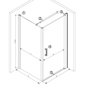 Cabina de dus patrata din sticla securizata cu rame cromate KZ1190C 100 x 100 cm - Img 17