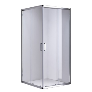Cabina de dus patrata din sticla securizata cu rame cromate si usi glisante ZKM-1019 100 x 100 cm