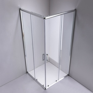 Cabina de dus patrata din sticla securizata cu rame cromate si usi glisante ZKM-1019 100 x 100 cm - Img 11