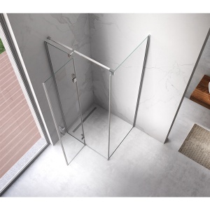 Cabina de dus patrata din sticla securizata si rame cromate ZES-KZ01D 100 x 100 cm - Img 14