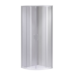 Cabina de dus pentagonal cu rame albe mat si cadita alba slim KZ94B/ST01B 90 x 90 cm - Img 2