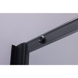 Cabina de dus pentagonala cu rame negre sticla securizata si cadita neagra BS07A/SXL07A 80 x 80 cm - Img 17