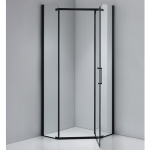 Cabina de dus pentagonala din sticla securizata 6mm si cadita de dus alba slim KZ91A-ST07A 80 x 80 cm - Img 5