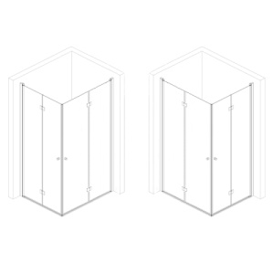 Cabina de dus pliabila Veldman Como Duo auriu periat 110 x 110 cm sticla 6 mm - Img 9