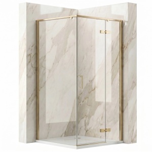 Cabina de dus Rea Bruno culoare auriu periat, dimensiune 90x90cm - Img 2