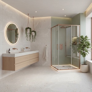 Cabina de dus Rea City 80x100 Brush Copper - Img 2