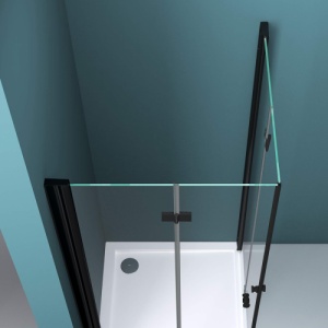 Cabina de dus Veldman Arizona Duo negru mat 90 x 110 cm sticla 6 mm - Img 8