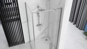 Cabina dus de colt REA Rapid Swing 100x100cm, Culoare Crom - Img 2