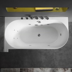 Cada asimetrica de colt cu hidromasaj si cromoterapie MO-18043L montaj stanga – 150 x 75 x59 cm, alb - Img 13