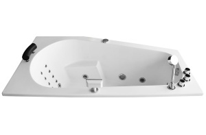 Cada cu hidromasaj asimetrica MUE-007B Dreapta, 170 x 100 x 70 cm, 32 duze, incalzitor, ozonoterapie si Bluetooth, alba - Img 6