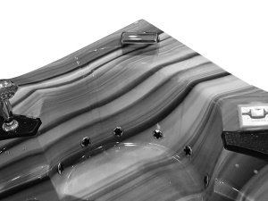 Cada cu hidromasaj de colt pentru 2 persoane MUS-1060 gri – 154 x 154 x 69 cm, incalzitor, ozonator si cromoterapie - Img 8