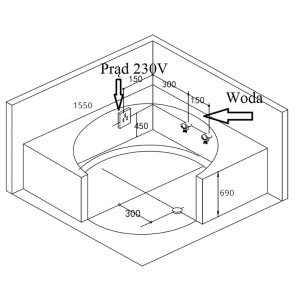 Cada cu hidromasaj pentru 2 persoane Della 916 cu masca, incalzitor si Bluetooth – 155 x 155 cm, alb - Img 16