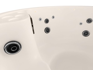 Cada cu hidromasaj rotunda, jacuzzi exterior crem, Pro Viking Spas pentru 5 persoane 234 x 234 x 95 cm - Img 4