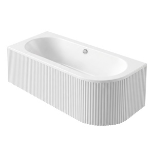 Cada de baie alba cu montaj stanga cu caneluri Rea Orion Left 160cm