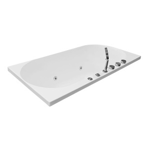 Cada de baie asimetrica cu hidromasaj si cromoterapie MO-18043R montaj dreapta– 150 x 75 x 59 cm, Alb - Img 5