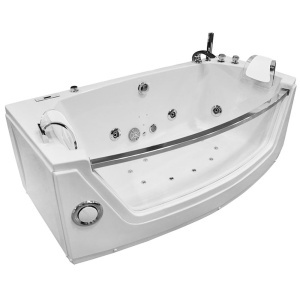 Cada de baie cu hidromasaj MO-0055W 175 x 89 x 60 cm, panou de sticla, 2 locuri, alb