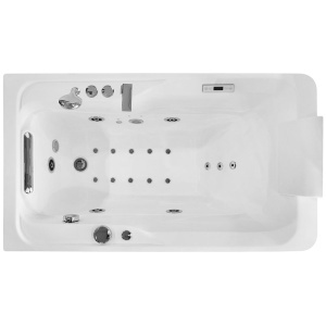 Cada de baie cu hidromasaj si SPA, alba, cu paravan sticla si dus fix, montaj dreapta 150 x 78 x 58 cm - Img 3