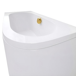 Cada de baie cu masca si montaj stanga, EBI 140x75 cm alba cu preaplin si ventil auriu - Img 10
