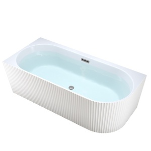 Cada de baie cu montaj stanga Rio 504B cu design canelat si ventil otel periat 150 x 75 cm