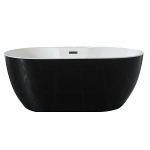 Cada de baie de Sine Statatoare 170x80x58cm, Design Modern , Culoare Negru/Alb - Img 1