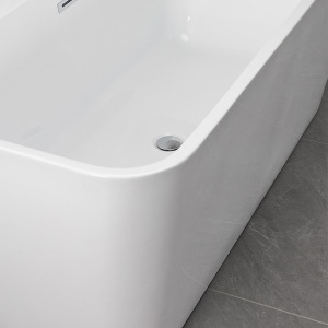 Cada De Baie De Sine Statatoare , Design Modern 150x75x58cm, Culoare Alb - Img 3