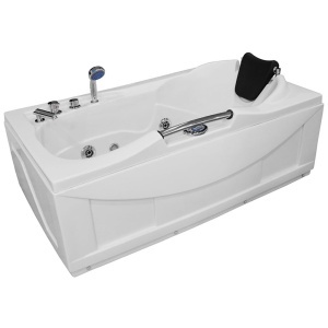 Cada de baie dreptunghiulara cu hidromasaj MO-0204, 150 x 83 cm, cromoterapie si radio