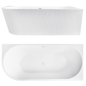 Cada de baie freestanding back to wall Wenus cu montaj dreapta, alba, 170 cm - Img 2