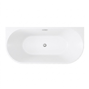 Cada de baie freestanding canelata, montaj universal, Carlo 517D 170 x 75 cm, alba cu ventil cromat - Img 11