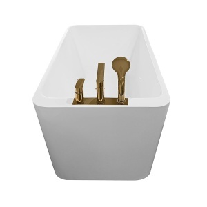 Cada de baie freestanding cu baterie aurie inclusa, dimensiuni 150X75X58CM - Img 4