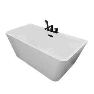 Cada de baie freestanding cu baterie neagra inclusa, dimensiuni 150X75X58CM - Img 2