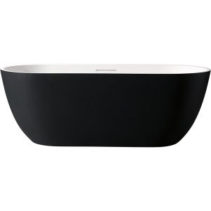 Cada de baie freestanding cu strat rezistent la abraziune D002BW negru/alb 170 x 75 x 60 cm - Img 3