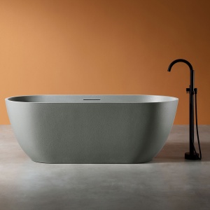 Cada de baie freestanding cu strat rezistent la abraziune D002CH gri 170 x 75 x 60 cm - Img 2