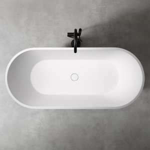 Cadă de baie freestanding cu strat rezistent la abraziune, MUE-D006W, alba, 170 x 75 x 60 cm - Img 3