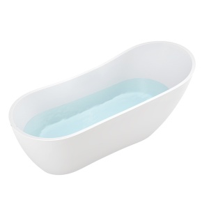 Cada de baie freestanding Forte 520B, acril alb si accesorii auriu periat – 160 x 75 cm - Img 1