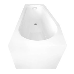 Cada de baie freestanding la perete asimetrica, montaj stanga MO-006DL, 150 x 80 x 58 cm, alb lucios - Img 5