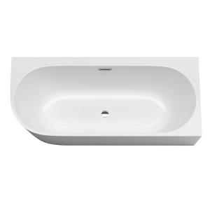 Cada de baie freestanding lipita de perete MO-1724 montaj dreapta, 160 x 75 cm, alb lucios - Img 3