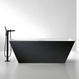 Cada de baie freestanding MUE-D001BW negru mat si alb – 170 x 75 x 60 cm - Img 3