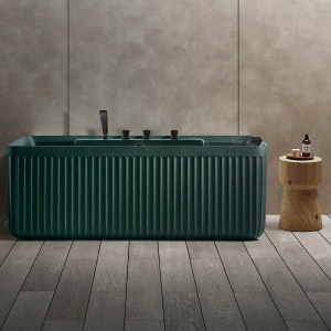 Cada de baie freestanding MUE-D005-2MG verde malachit cu baterie neagra – 170 x 75 x 60 cm - Img 3