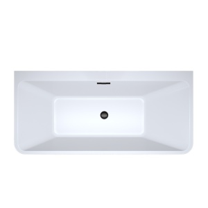 Cada de baie freestanding Sofia 515A, 140 x 75 cm, alb lucios cu ventil negru - Img 7